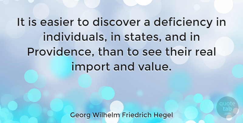 Georg Wilhelm Friedrich Hegel Quote About Real, Faults, Individual: It Is Easier To Discover...