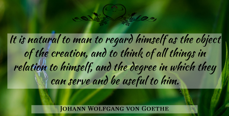 Johann Wolfgang von Goethe Quote About Men, Thinking, Degrees: It Is Natural To Man...