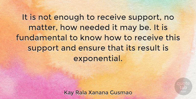 Kay Rala Xanana Gusmao Quote About Ensure, Needed, Receive: It Is Not Enough To...