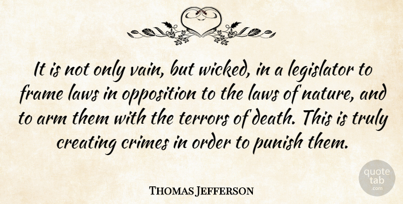 Thomas Jefferson Quote About Thinking, Order, Law: It Is Not Only Vain...