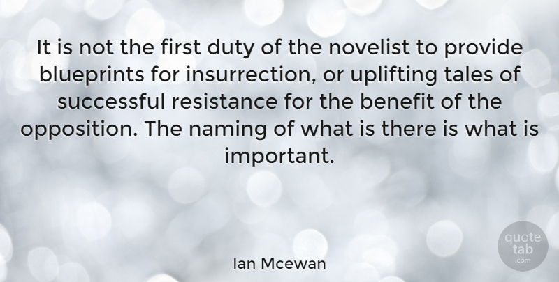 Ian Mcewan Quote About Uplifting, Successful, Important: It Is Not The First...