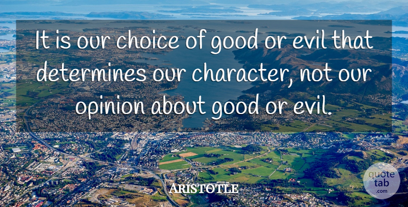 Aristotle Quote About Character, Evil, Choices: It Is Our Choice Of...