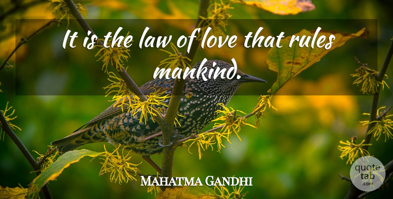 Mahatma Gandhi Quote About Peace, Law, Mankind: It Is The Law Of...