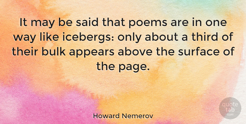 Howard Nemerov Quote About Literature, May, Pages: It May Be Said That...