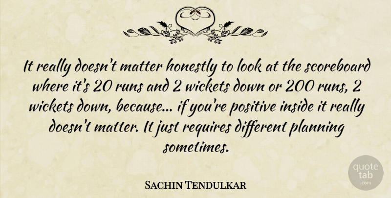 Sachin Tendulkar Quote About Life, Success, Running: It Really Doesnt Matter Honestly...