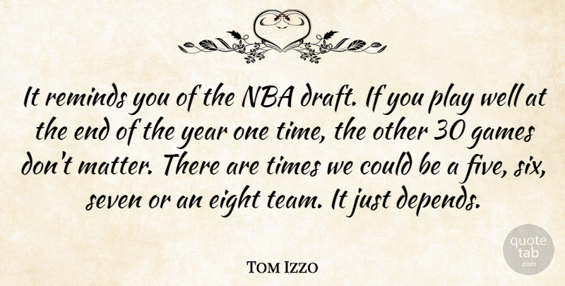 Tom Izzo Quote About Eight, Games, Nba, Reminds, Seven: It Reminds You Of The...