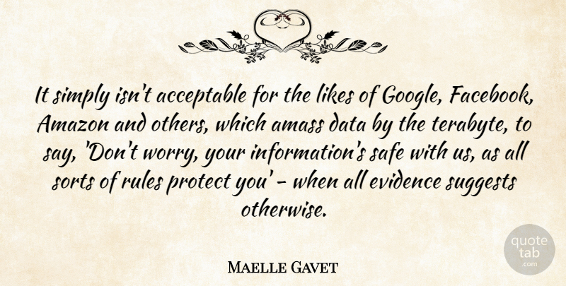 Maelle Gavet Quote About Acceptable, Amazon, Evidence, Likes, Protect: It Simply Isnt Acceptable For...