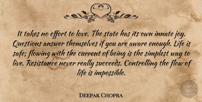 Deepak Chopra Quote About Motivational, Spiritual, Effort: It Takes No Effort To...