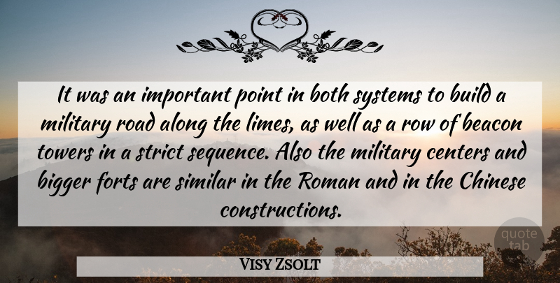Visy Zsolt Quote About Along, Beacon, Bigger, Both, Build: It Was An Important Point...