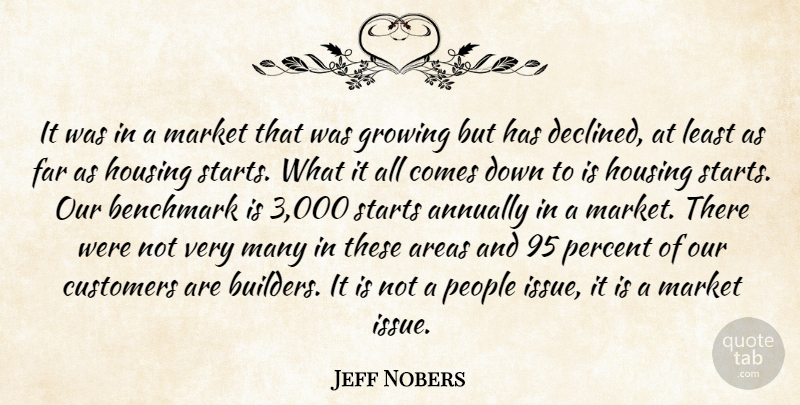 Jeff Nobers Quote About Areas, Benchmark, Customers, Far, Growing: It Was In A Market...