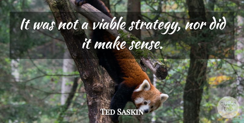 Ted Saskin Quote About Nor, Viable: It Was Not A Viable...