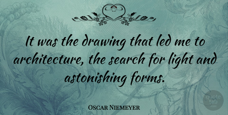 Oscar Niemeyer Quote About Drawing, Light, Architecture: It Was The Drawing That...