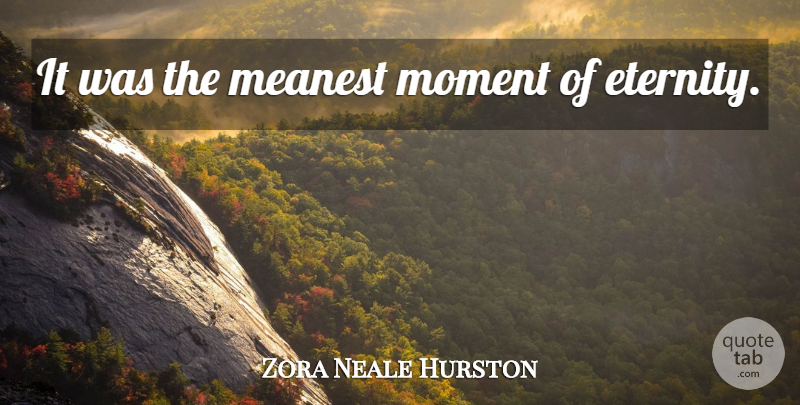 Zora Neale Hurston Quote About Bereavement, Moments, Eternity: It Was The Meanest Moment...