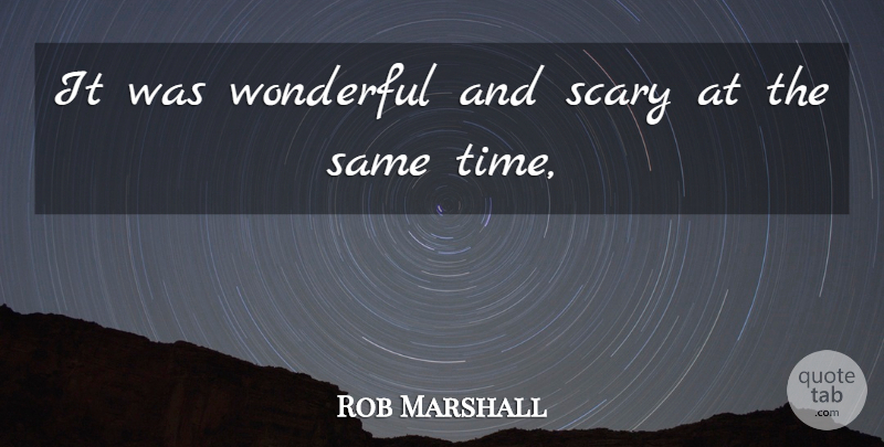 Rob Marshall Quote About Scary, Wonderful: It Was Wonderful And Scary...
