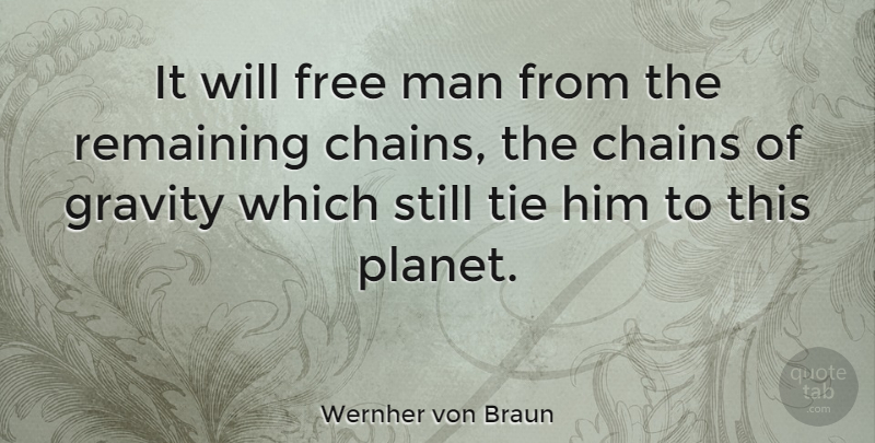 Wernher von Braun Quote About Science, Men, Space: It Will Free Man From...