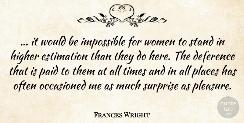 Frances Wright Quote About Would Be, Impossible, Surprise: It Would Be Impossible For...