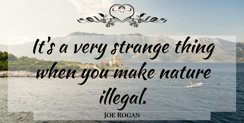 Joe Rogan Quote About Strange, Illegal, Strange Things: Its A Very Strange Thing...