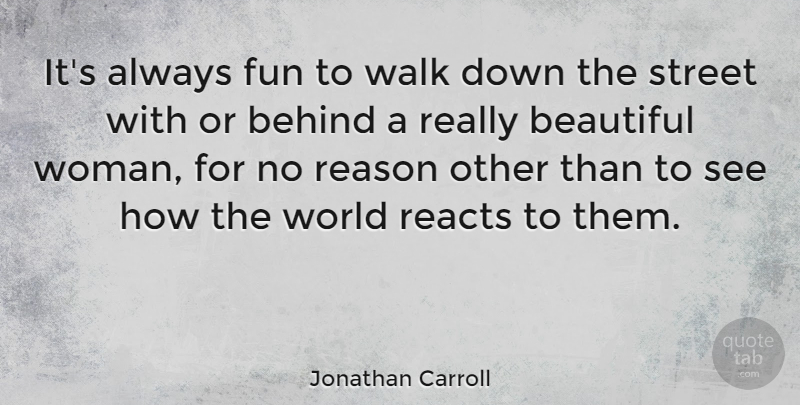 Jonathan Carroll Quote About Beautiful, Fun, Journey: Its Always Fun To Walk...