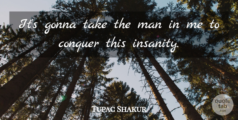 Tupac Shakur Quote About Men, Insanity, Conquer: Its Gonna Take The Man...