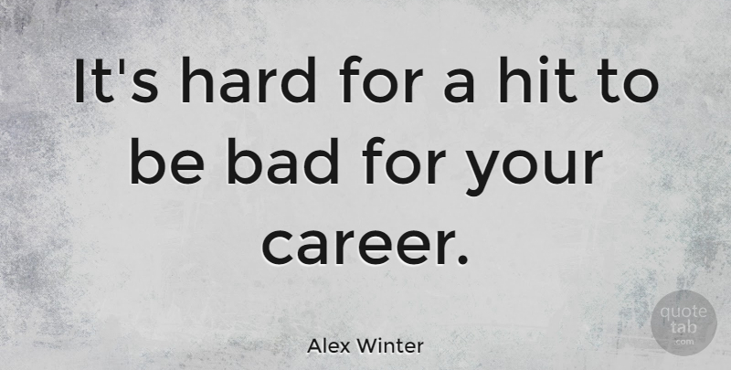 Alex Winter Quote About Careers, Hard: Its Hard For A Hit...