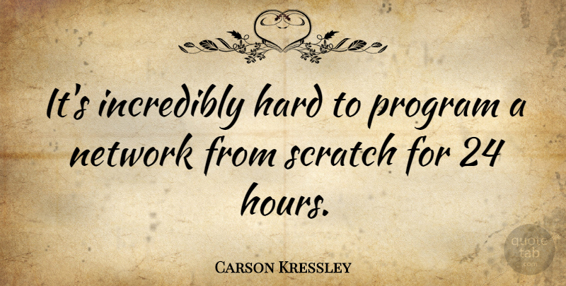 Carson Kressley Quote About Scratches, Hours, Program: Its Incredibly Hard To Program...