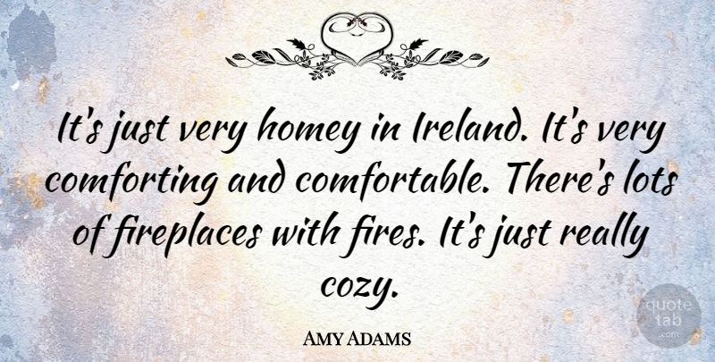 Amy Adams Quote About Fire, Comforting, Cozy: Its Just Very Homey In...