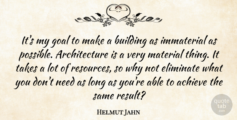 Helmut Jahn Quote About Goal, Long, Needs: Its My Goal To Make...
