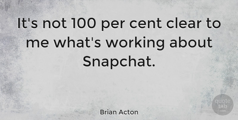 Brian Acton Quote About undefined: Its Not 100 Per Cent...