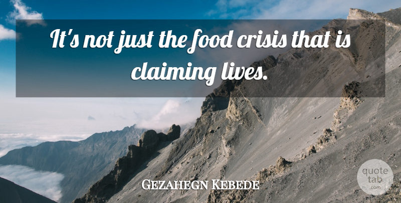 Gezahegn Kebede Quote About Claiming, Crisis, Food: Its Not Just The Food...