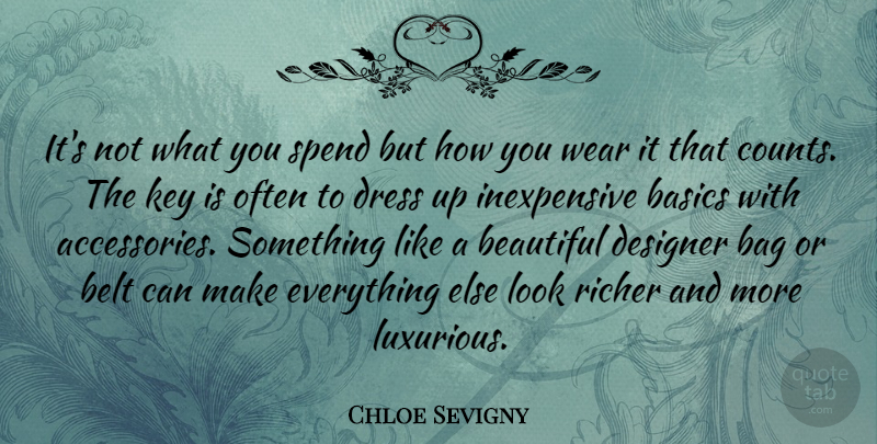 Chloe Sevigny Quote About Beautiful, Keys, Dresses: Its Not What You Spend...
