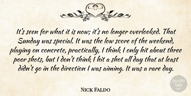 Nick Faldo Quote About Direction, Hit, Longer, Low, Playing: Its Seen For What It...