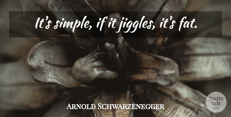 Arnold Schwarzenegger Quote About Funny, Motivational Sports, Witty: Its Simple If It Jiggles...