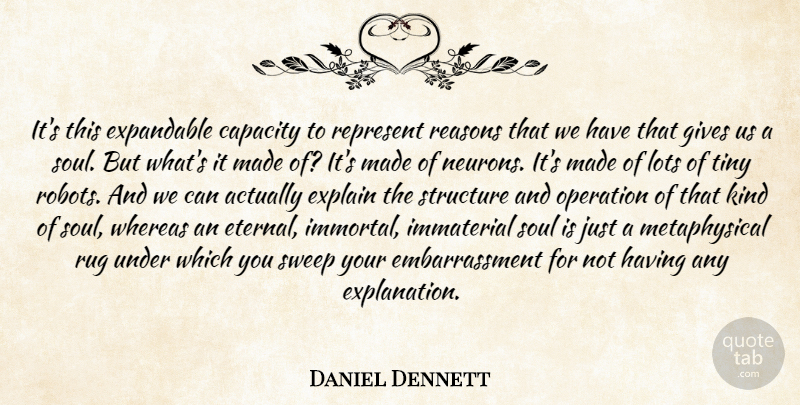 Daniel Dennett Quote About Giving, Soul, Robots: Its This Expandable Capacity To...