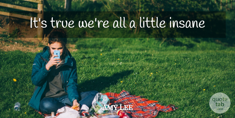 Amy Lee Quote About Insane, Littles: Its True Were All A...