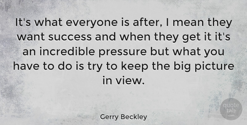 Gerry Beckley Quote About Mean, Views, Trying: Its What Everyone Is After...