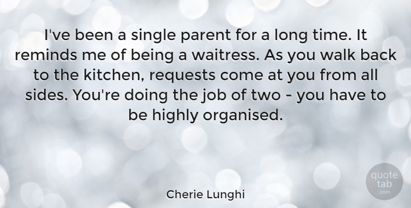 Cherie Lunghi Quote About Jobs, Single Mom, Two: Ive Been A Single Parent...