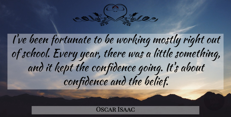 Oscar Isaac Quote About Fortunate, Kept, Mostly: Ive Been Fortunate To Be...