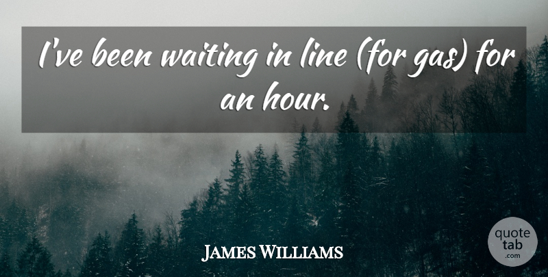 James Williams Quote About Line, Waiting: Ive Been Waiting In Line...