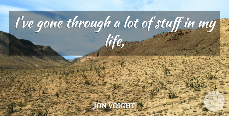 Jon Voight Quote About Gone, Stuff: Ive Gone Through A Lot...
