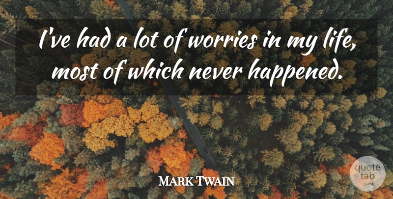 Mark Twain Quote About Life, Positive, Positivity: Ive Had A Lot Of...
