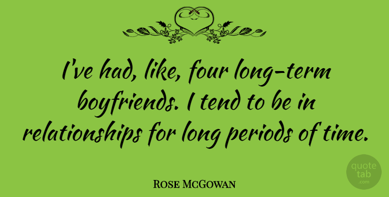 Rose McGowan Quote About Long, Four, Periods: Ive Had Like Four Long...