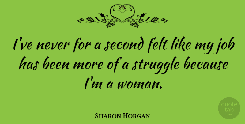 Sharon Horgan Quote About Jobs, Struggle, Has Beens: Ive Never For A Second...