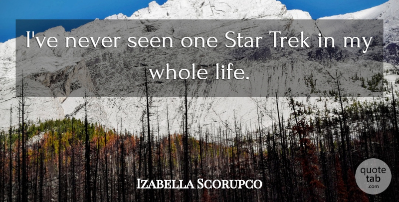 Izabella Scorupco Quote About Stars, Whole Life, Whole: Ive Never Seen One Star...