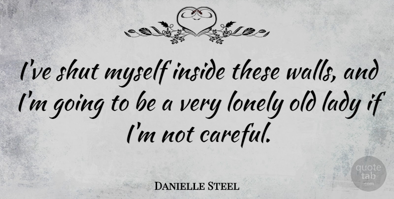 Danielle Steel Quote About Lonely, Wall, Literature: Ive Shut Myself Inside These...