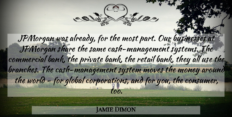 Jamie Dimon Quote About Moving, Commercial Banks, Use: Jpmorgan Was Already For The...