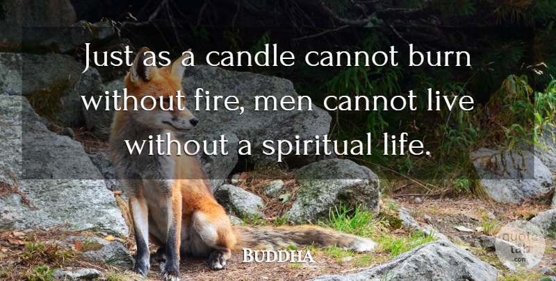 Buddha Quote About Burn, Candle, Cannot, Fire, Men: Just As A Candle Cannot...