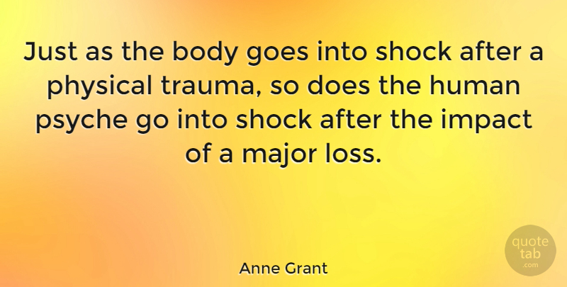 Anne Grant Quote About Loss, Impact, Doe: Just As The Body Goes...