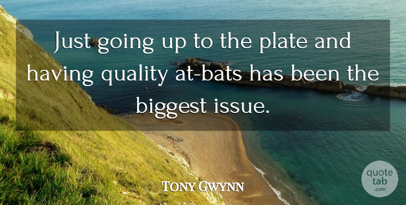 Tony Gwynn Quote About Biggest, Plate, Quality: Just Going Up To The...