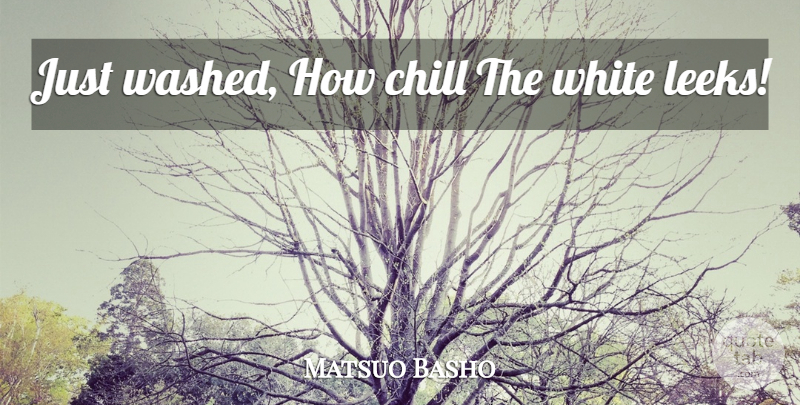 Matsuo Basho Quote About White, Justice, Chill: Just Washed How Chill The...