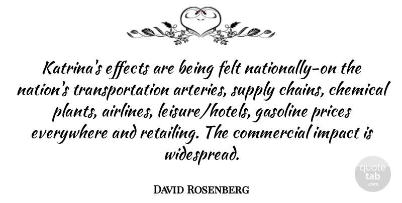 David Rosenberg Quote About Chemical, Commercial, Effects, Everywhere, Felt: Katrinas Effects Are Being Felt...